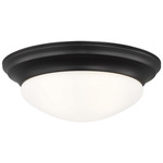 Nash Flush Ceiling Light - Midnight Black / Satin Etched