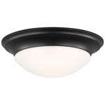 Nash Flush Ceiling Light - Midnight Black / Satin Etched