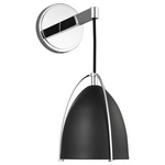 Norman Wall Sconce - Chrome / Midnight Black