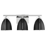 Norman Bathroom Vanity Light - Chrome / Midnight Black