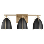 Norman Bathroom Vanity Light - Satin Brass / Midnight Black