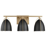 Norman Bathroom Vanity Light - Satin Brass / Midnight Black