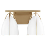 Norman Bathroom Vanity Light - Satin Brass / Matte White