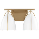 Norman Bathroom Vanity Light - Satin Brass / Matte White