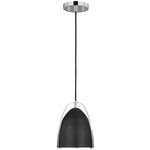 Norman Mini Pendant - Chrome / Midnight Black