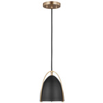 Norman Mini Pendant - Satin Brass / Midnight Black