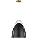 Norman Pendant - Satin Brass / Midnight Black