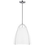 Norman Pendant - Chrome / Matte White