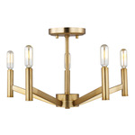 Vector Semi Flush Ceiling Light - Satin Brass