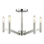 Vector Semi Flush Ceiling Light - Brushed Nickel