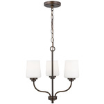 Windom Chandelier - Bronze / Etched White