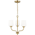 Windom Chandelier - Satin Brass / Etched White