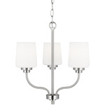 Windom Chandelier - Brushed Nickel / Etched White