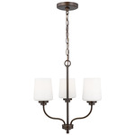 Windom Chandelier - Bronze / Etched White