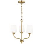 Windom Chandelier - Satin Brass / Etched White