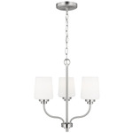 Windom Chandelier - Brushed Nickel / Etched White