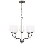 Windom Chandelier - Bronze / Etched White