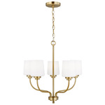 Windom Chandelier - Satin Brass / Etched White