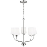 Windom Chandelier - Brushed Nickel / Etched White