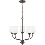 Windom Chandelier - Bronze / Etched White