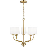 Windom Chandelier - Satin Brass / Etched White