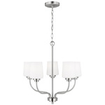 Windom Chandelier - Brushed Nickel / Etched White