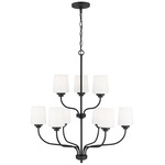 Windom Chandelier - Midnight Black / Etched White