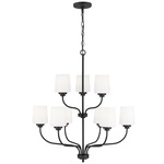 Windom Chandelier - Midnight Black / Etched White