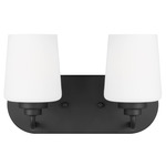 Windom Bathroom Vanity Light - Midnight Black / Etched White