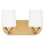 Windom Bathroom Vanity Light - Satin Brass / Etched White