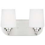 Windom Bathroom Vanity Light - Brushed Nickel / Etched White