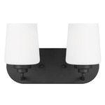 Windom Bathroom Vanity Light - Midnight Black / Etched White
