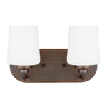 Windom Bathroom Vanity Light - Bronze / Etched White