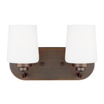 Windom Bathroom Vanity Light - Bronze / Etched White