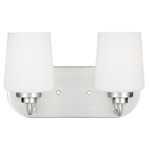 Windom Bathroom Vanity Light - Brushed Nickel / Etched White