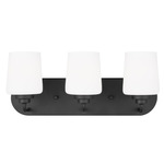 Windom Bathroom Vanity Light - Midnight Black / Etched White