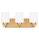 Windom Bathroom Vanity Light - Satin Brass / Etched White