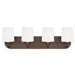 Windom Bathroom Vanity Light - Bronze / Etched White