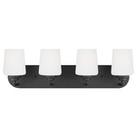 Windom Bathroom Vanity Light - Midnight Black / Etched White