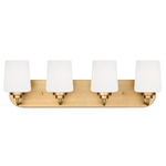 Windom Bathroom Vanity Light - Satin Brass / Etched White