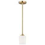 Windom Mini Pendant - Satin Brass / Etched White