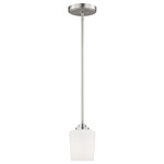 Windom Mini Pendant - Brushed Nickel / Etched White