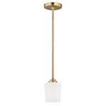 Windom Mini Pendant - Satin Brass / Etched White