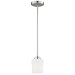 Windom Mini Pendant - Brushed Nickel / Etched White