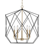 Zarra Pendant - Satin Brass / Midnight Black