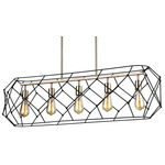 Zarra Linear Pendant - Satin Brass / Midnight Black