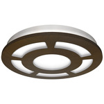 Disca Arc Ceiling Light Fixture - Brushed Nickel / Chocolate Wood