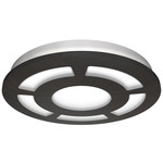 Disca Arc Ceiling Light Fixture - Brushed Nickel / Ebony Wood