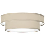 Felicity Ceiling Flush Light Fixture - Brushed Nickel / Linen Oatmeal