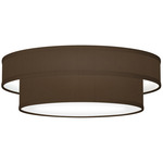 Felicity Ceiling Flush Light Fixture - Brushed Nickel / Silk Chocolate